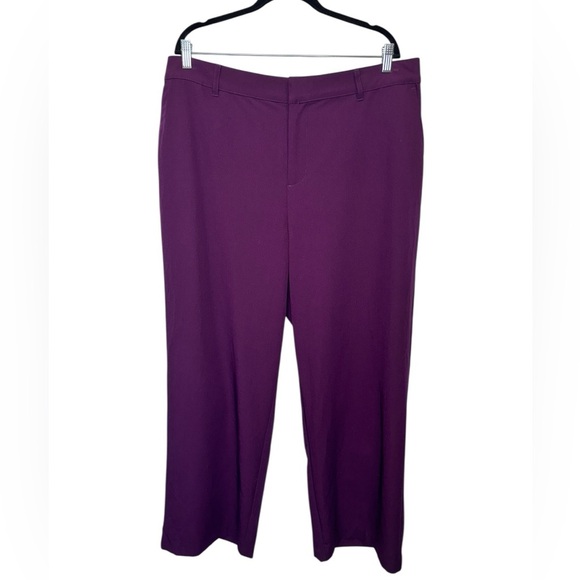 Studio by Torrid Wide Leg City Twill High Rise Pant Plum - Picture 4 of 10